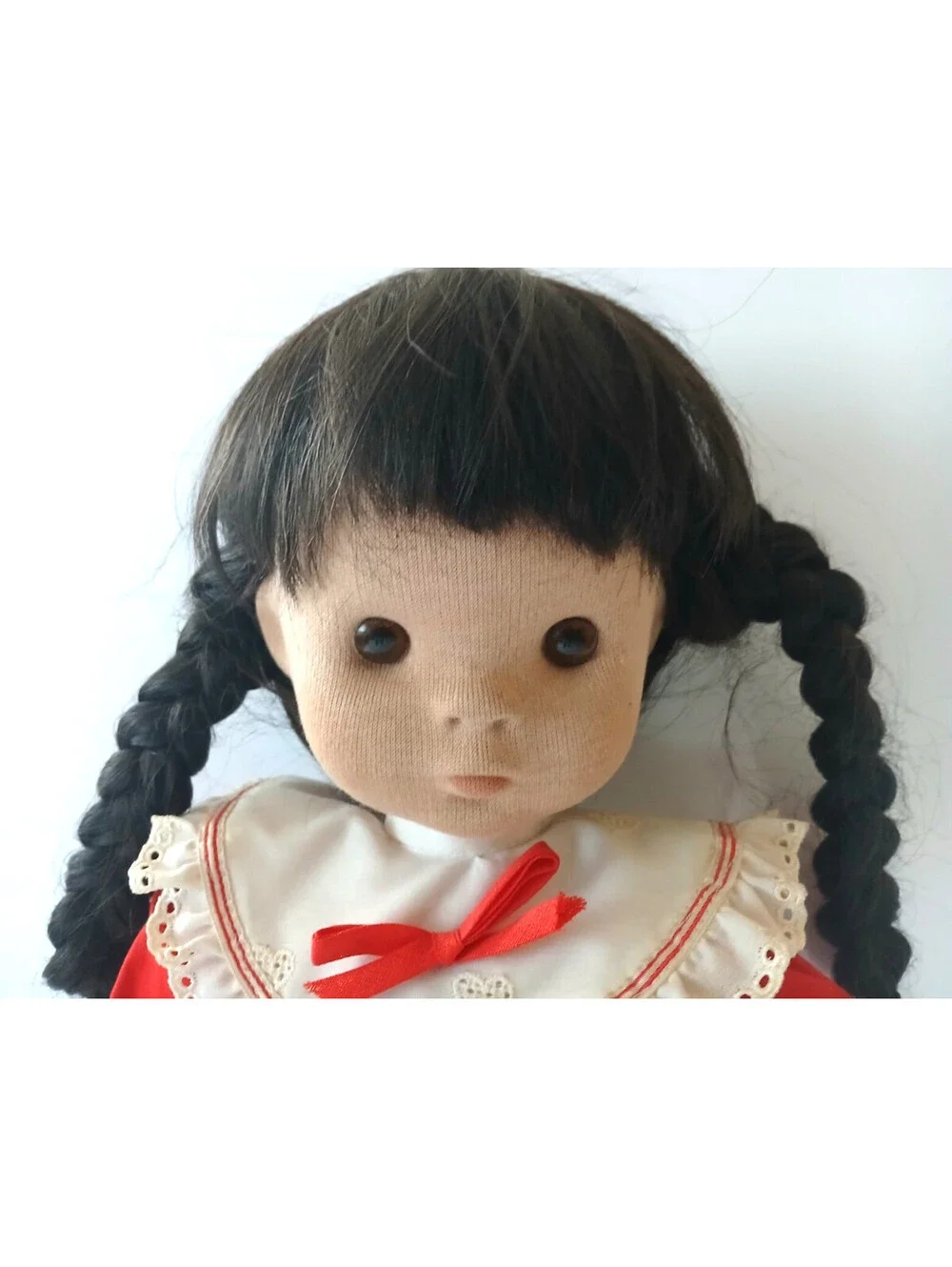 Vintage Stupsi West Germany Girl Cloth Doll Red Dress 17